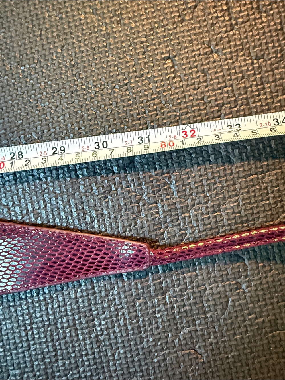 White House Black Market Burgundy Suede Obi Tie Belt - Picture 4 of 4